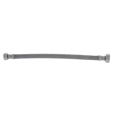 Jones Stephens 1/2in. Compression x 1/2in. FIP x 12in Braided Stainless Steel Faucet Connector S04206
